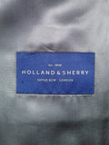 25/0999 immaculate bespoke holland & sherry grey herringbone worsted suit 39 short