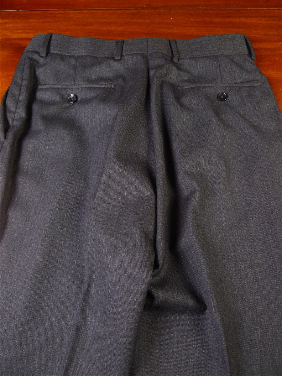 25/0999 immaculate bespoke holland & sherry grey herringbone worsted suit 39 short