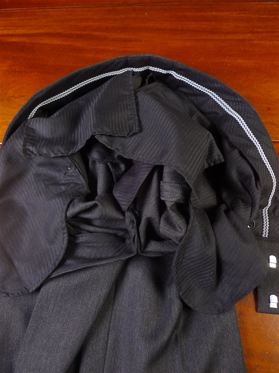 25/0999 immaculate bespoke holland & sherry grey herringbone worsted suit 39 short