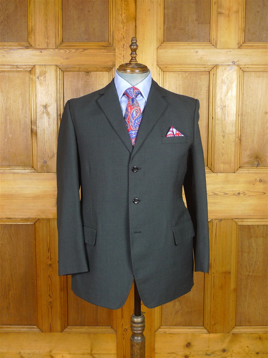 25/1001 vintage 1950s 1960s british heavyweight grey worsted suit 42 regular