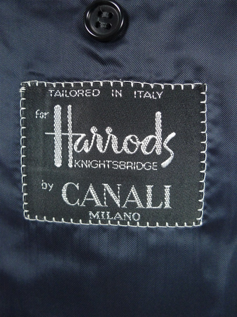 25/0998 vintage harrods dark blue wool suit 44 regular
