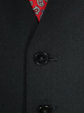 25/0983 near immaculate vintage black herringbone wool morning waistcoat 50