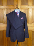 25/0996 immaculate 2018 anglo-italian hand made canvassed navy blue wool suit 40 short