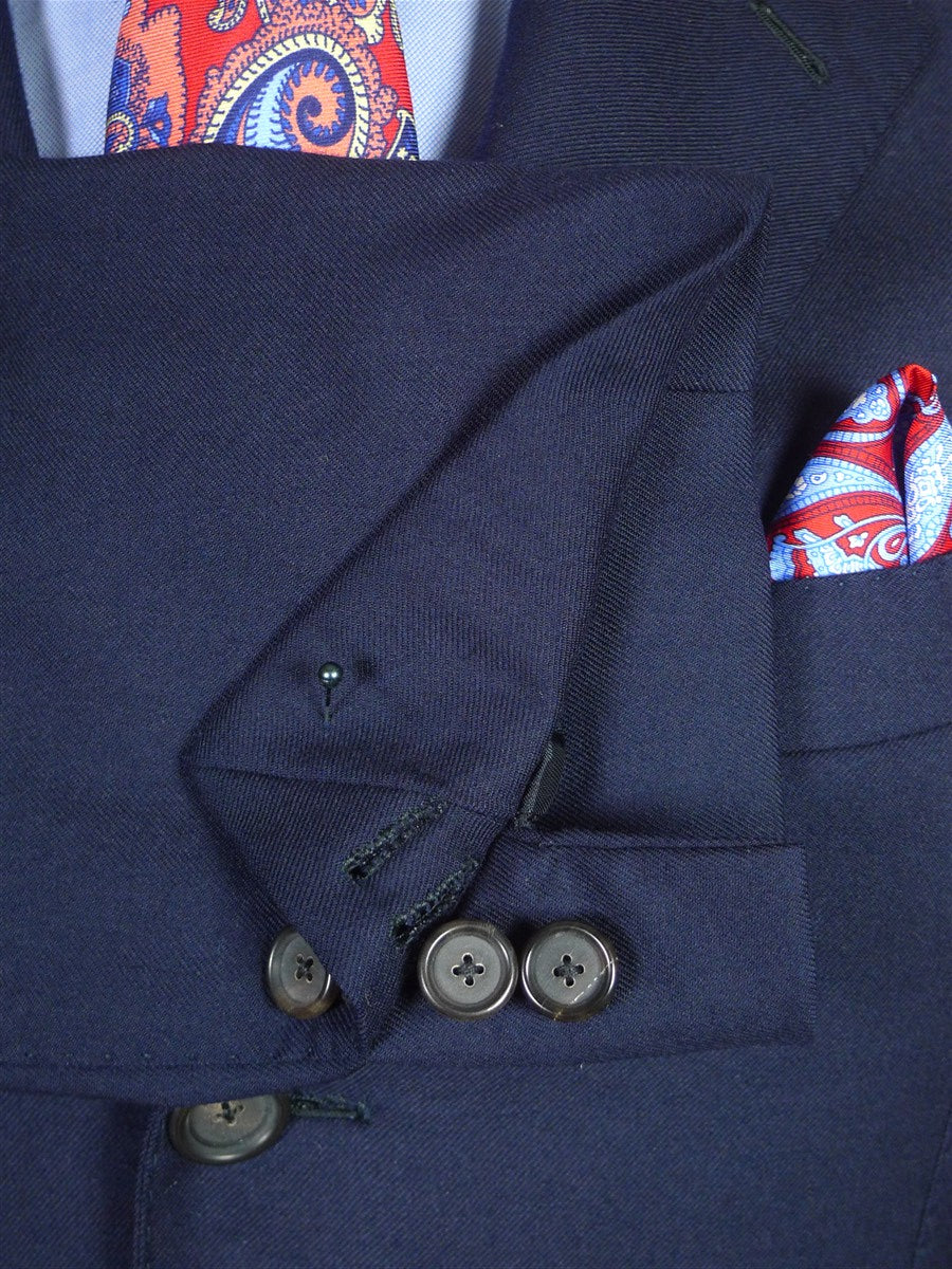 25/0996 immaculate 2018 anglo-italian hand made canvassed navy blue wool suit 40 short