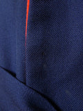 25/0994 vintage scottish navy blue wool twill dressing gown w/ red piping 42