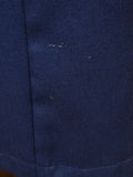 25/0994 vintage scottish navy blue wool twill dressing gown w/ red piping 42
