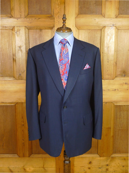 25/0993 welsh & jefferies 2009 savile row bespoke dark blue worsted & mohair suit jacket blazer 46-47 regular to long