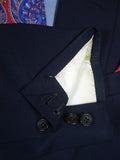 25/0993 welsh & jefferies 2009 savile row bespoke dark blue worsted & mohair suit jacket blazer 46-47 regular to long
