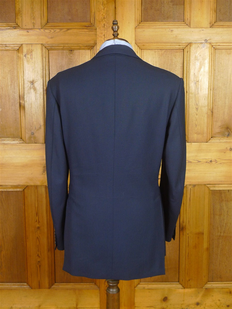 25/0993 welsh & jefferies 2009 savile row bespoke dark blue worsted & mohair suit jacket blazer 46-47 regular to long