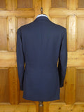25/0993 welsh & jefferies 2009 savile row bespoke dark blue worsted & mohair suit jacket blazer 46-47 regular to long
