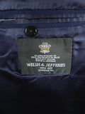 25/0993 welsh & jefferies 2009 savile row bespoke dark blue worsted & mohair suit jacket blazer 46-47 regular to long