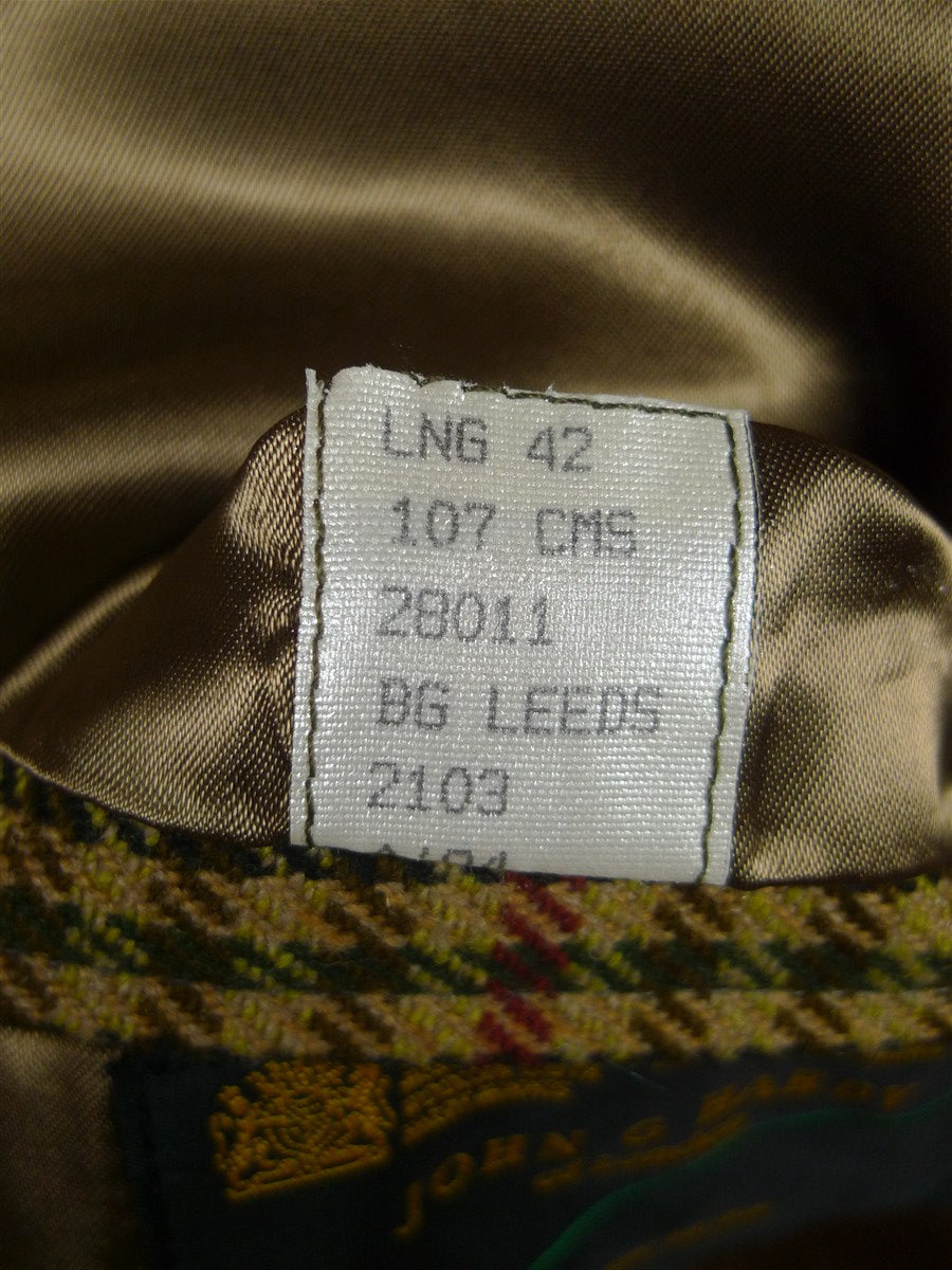 25/0986 near immaculate john g hardy gun check tweed sports jacket 42 long