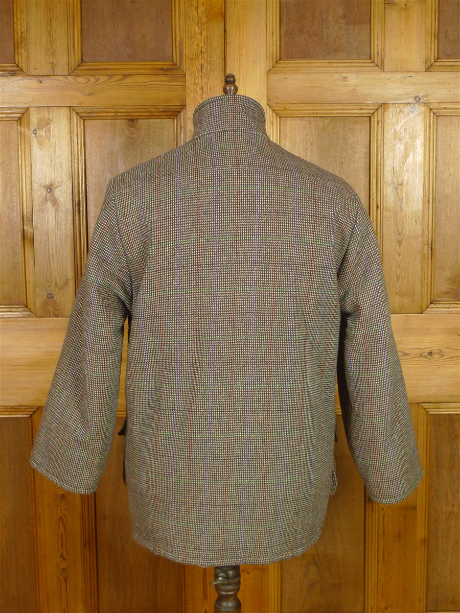 25/1004 immaculate haggart of aberfeldy green wp check heavyweight tweed shooting field coat 41-42