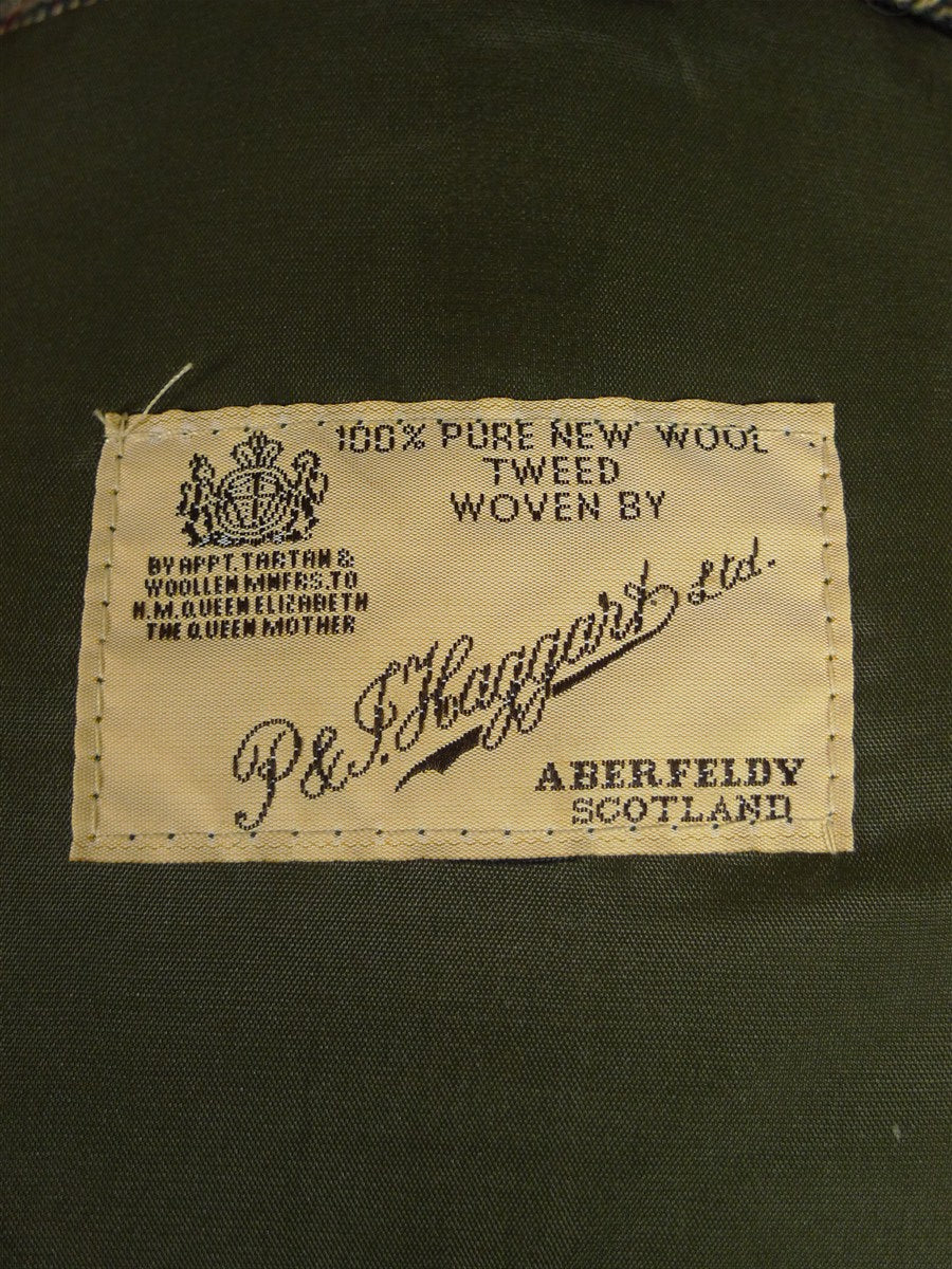25/1004 immaculate haggart of aberfeldy green wp check heavyweight tweed shooting field coat 41-42