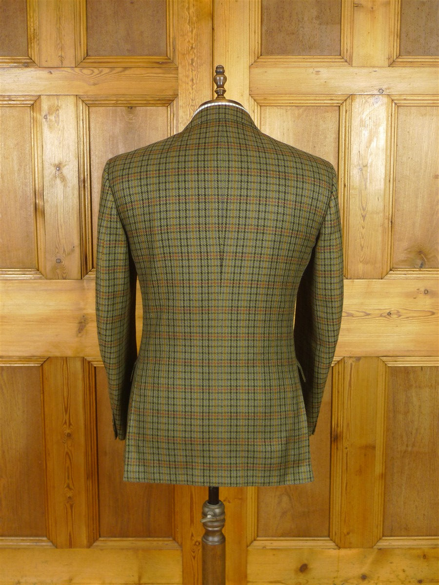 25/1005 near immaculate gieves & hawkes savile row green gun check pure cashmere sports jacket blazer 42 regular