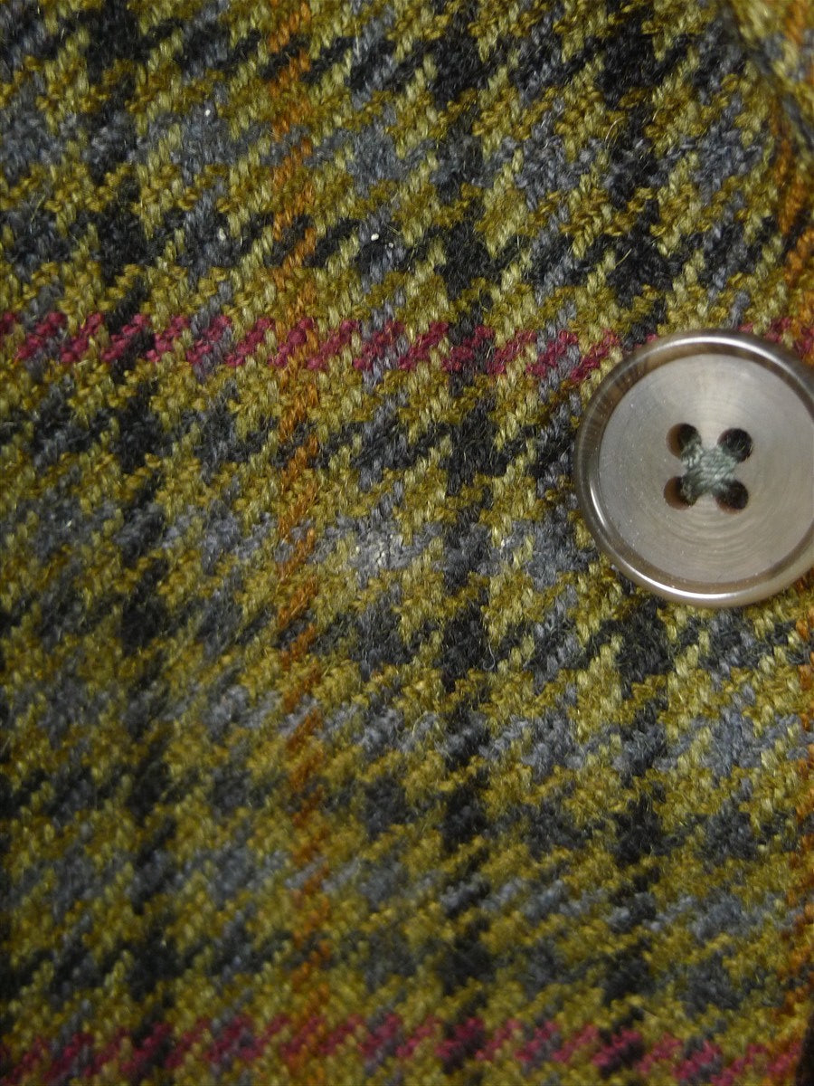 25/1005 near immaculate gieves & hawkes savile row green gun check pure cashmere sports jacket blazer 42 regular