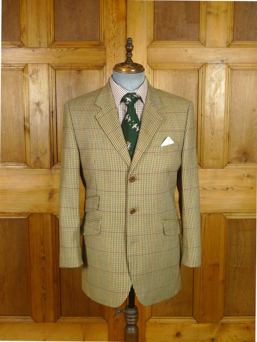 25/1008 immaculate daks jermyn street gun check wool tweed sports jacket blazer 40 regular