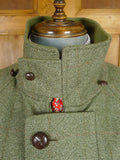 25/1023 immaculate john g hardy heavyweight green wp check tweed shooting field coat w/ detachable hood 40-42