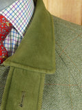 25/1023 immaculate john g hardy heavyweight green wp check tweed shooting field coat w/ detachable hood 40-42