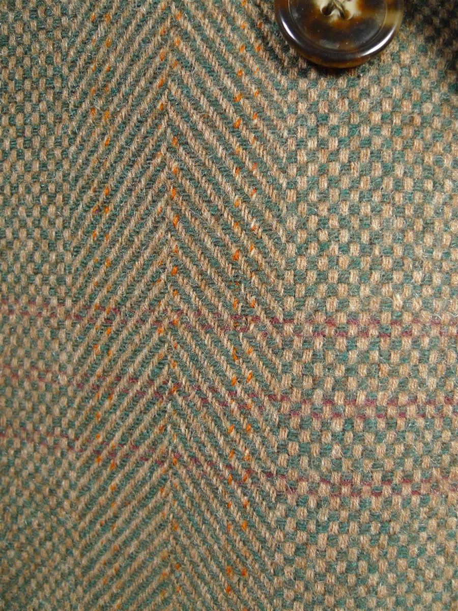 25/1025 beautiful heavyweight 1940s 1950s vintage simpson piccadilly green wp check tweed overcoat 41-42