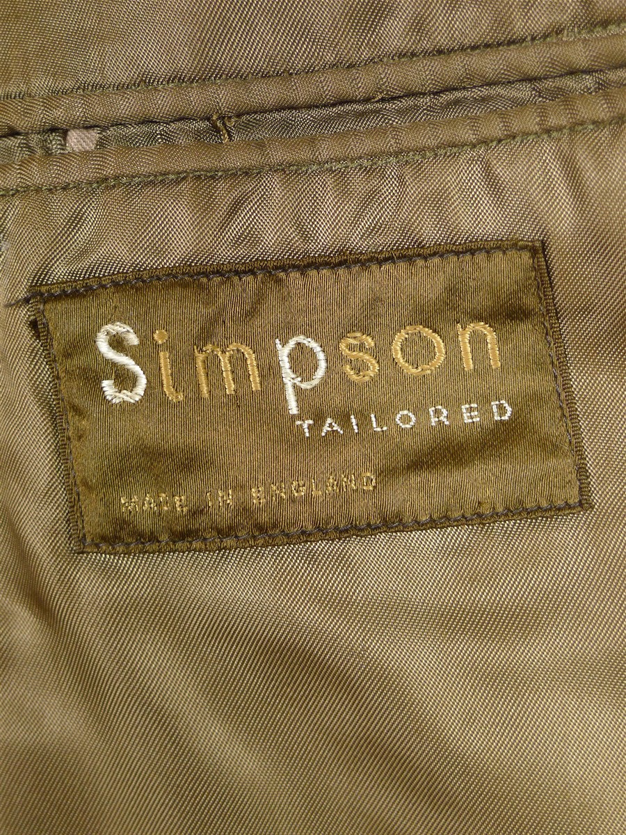 25/1025 beautiful heavyweight 1940s 1950s vintage simpson piccadilly green wp check tweed overcoat 41-42