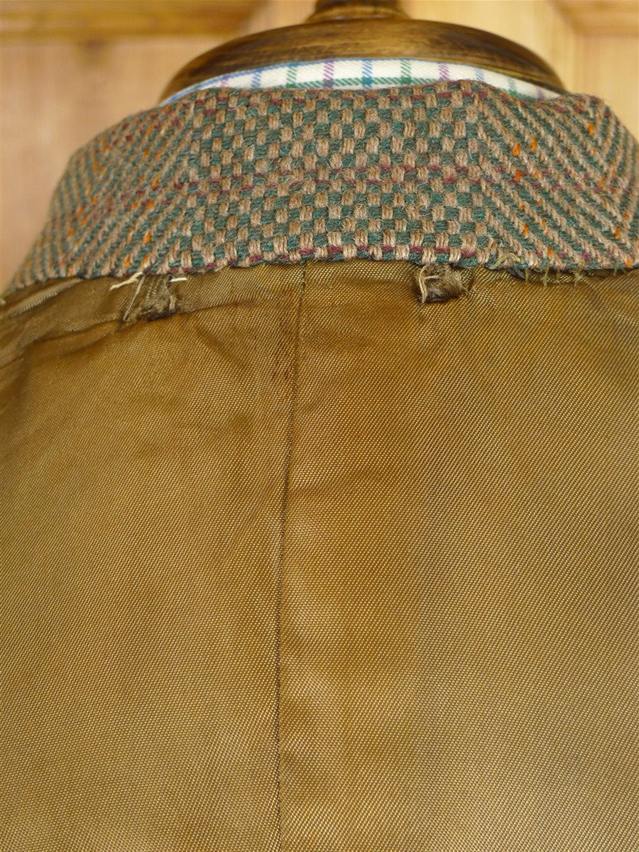 25/1025 beautiful heavyweight 1940s 1950s vintage simpson piccadilly green wp check tweed overcoat 41-42