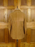 25/1012 beautiful near immaculate invertere fawn brown suede leather safari style jacket 42 long