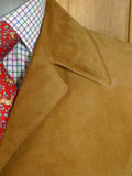 25/1012 beautiful near immaculate invertere fawn brown suede leather safari style jacket 42 long