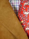 25/1012 beautiful near immaculate invertere fawn brown suede leather safari style jacket 42 long