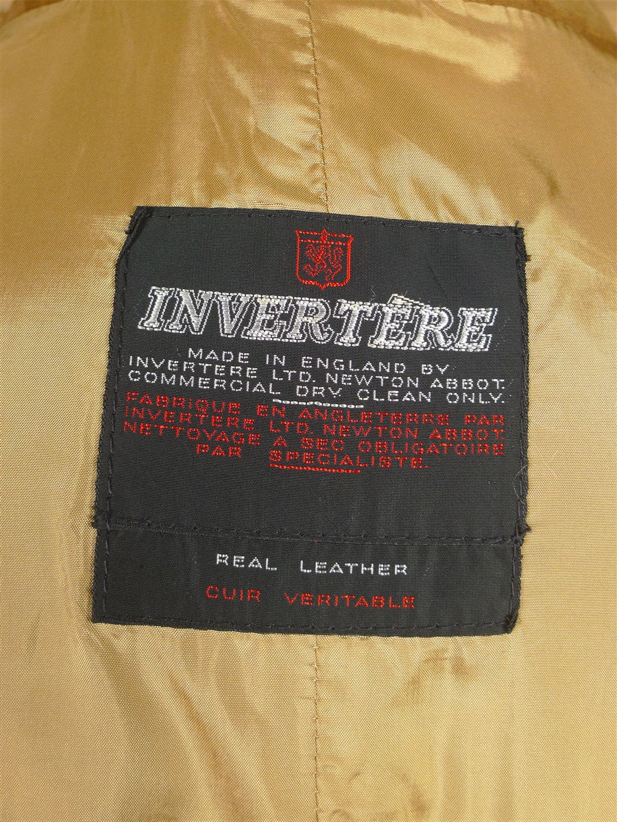25/1012 beautiful near immaculate invertere fawn brown suede leather safari style jacket 42 long