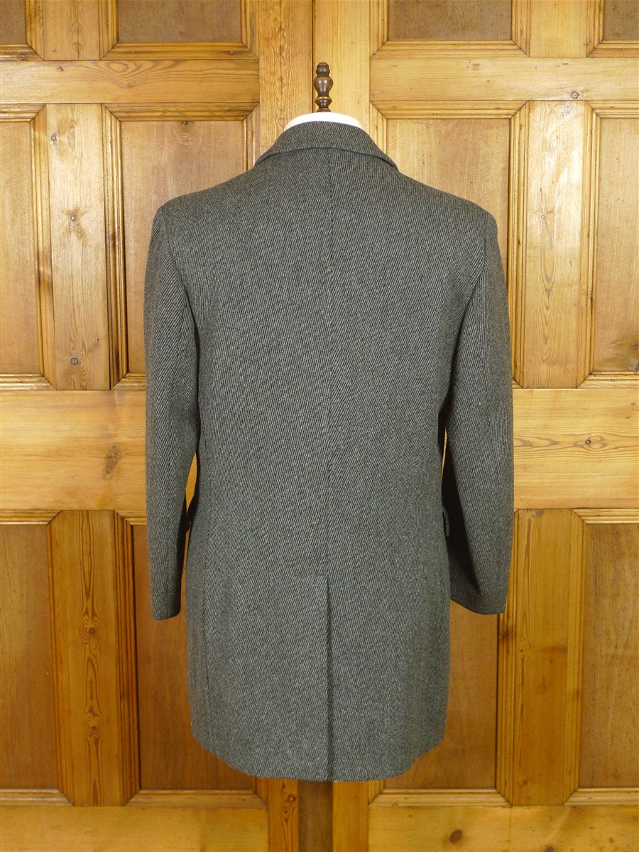 25/1029 vintage macintosh grey twill tweed d/b pea coat overcoat 42-44