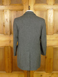 25/1029 vintage macintosh grey twill tweed d/b pea coat overcoat 42-44
