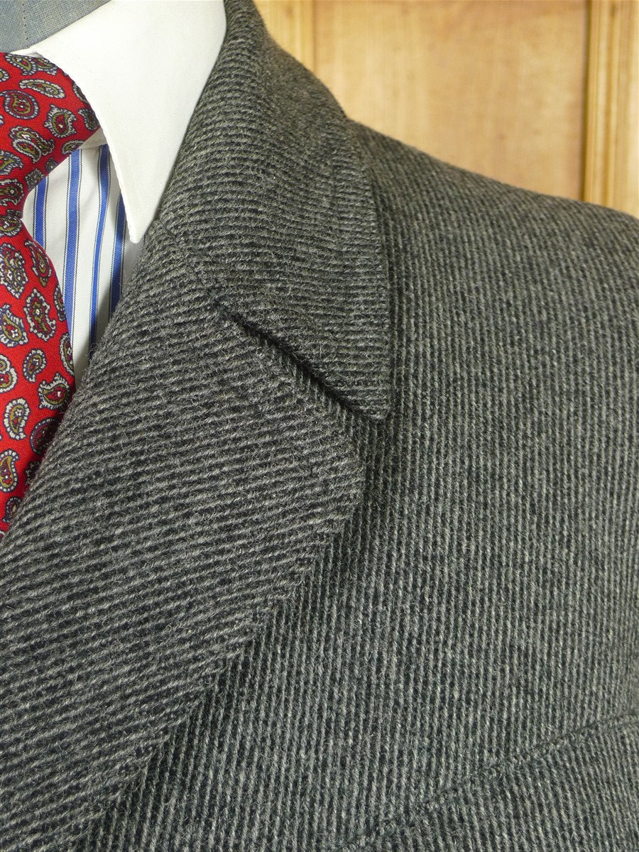 25/1029 vintage macintosh grey twill tweed d/b pea coat overcoat 42-44