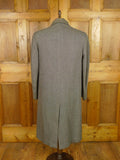 25/1026 heavyweight 1950s 1960s vintage simpson piccadilly grey green twill tweed overcoat 38-40