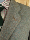 25/1026 heavyweight 1950s 1960s vintage simpson piccadilly grey green twill tweed overcoat 38-40