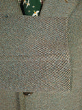 25/1026 heavyweight 1950s 1960s vintage simpson piccadilly grey green twill tweed overcoat 38-40