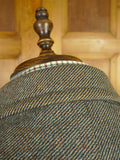 25/1026 heavyweight 1950s 1960s vintage simpson piccadilly grey green twill tweed overcoat 38-40