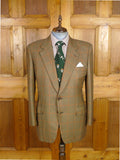 25/1006 immaculate gieves & hawkes savile row brown gun check pure cashmere sports jacket blazer 43-44 regular
