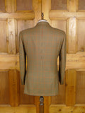 25/1006 immaculate gieves & hawkes savile row brown gun check pure cashmere sports jacket blazer 43-44 regular