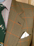 25/1006 immaculate gieves & hawkes savile row brown gun check pure cashmere sports jacket blazer 43-44 regular