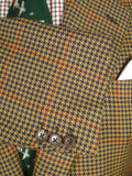25/1006 immaculate gieves & hawkes savile row brown gun check pure cashmere sports jacket blazer 43-44 regular