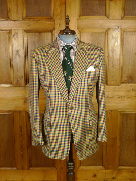 25/1007 near immaculate gieves & hawkes savile row gun check wool tweed sports jacket blazer 43-44 regular