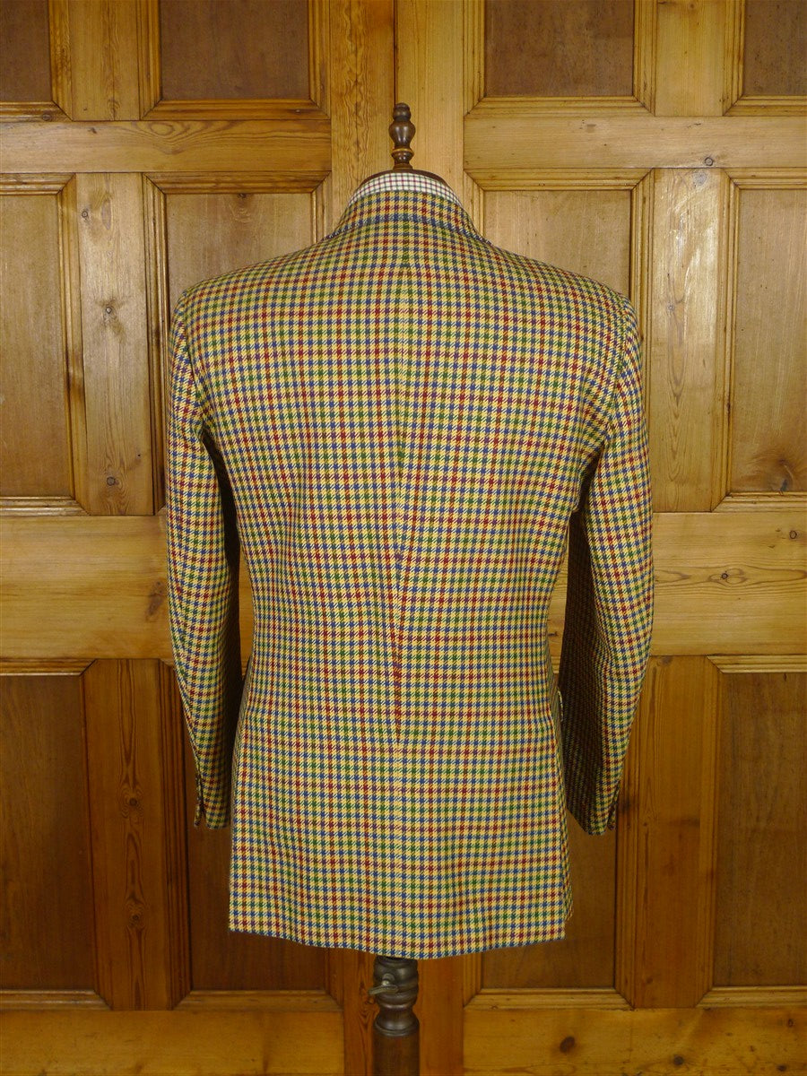 25/1007 near immaculate gieves & hawkes savile row gun check wool tweed sports jacket blazer 43-44 regular