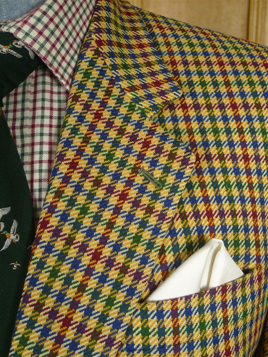25/1007 near immaculate gieves & hawkes savile row gun check wool tweed sports jacket blazer 43-44 regular