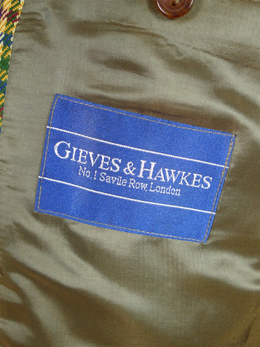 25/1007 near immaculate gieves & hawkes savile row gun check wool tweed sports jacket blazer 43-44 regular