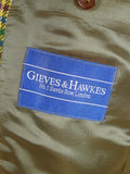 25/1007 near immaculate gieves & hawkes savile row gun check wool tweed sports jacket blazer 43-44 regular