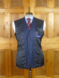 25/1014 gieves & hawkes savile row blue graph check wool silk & linen sports jacket blazer 46 regular