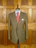 25/1015 gieves & hawkes brown / amber gun check wool tweed sports jacket blazer 40 regular