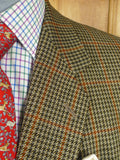 25/1015 gieves & hawkes brown / amber gun check wool tweed sports jacket blazer 40 regular