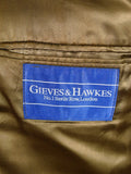 25/1015 gieves & hawkes brown / amber gun check wool tweed sports jacket blazer 40 regular